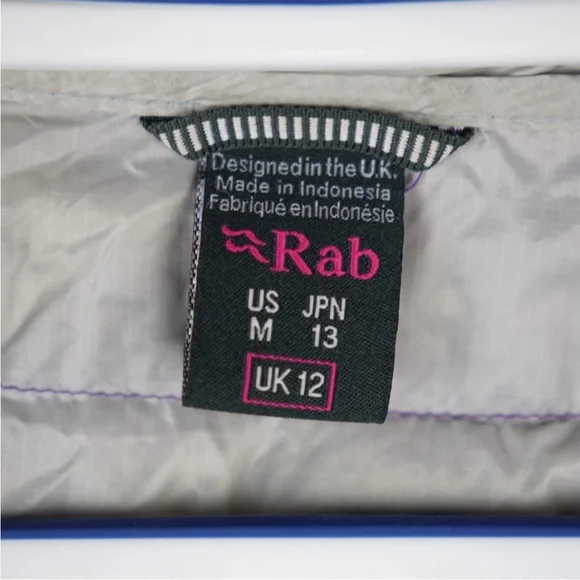 RAB NIKWAX Microlight Down Puffer Alpine Hooded Jacket Coat Size M Purple - Picture 10 of 14